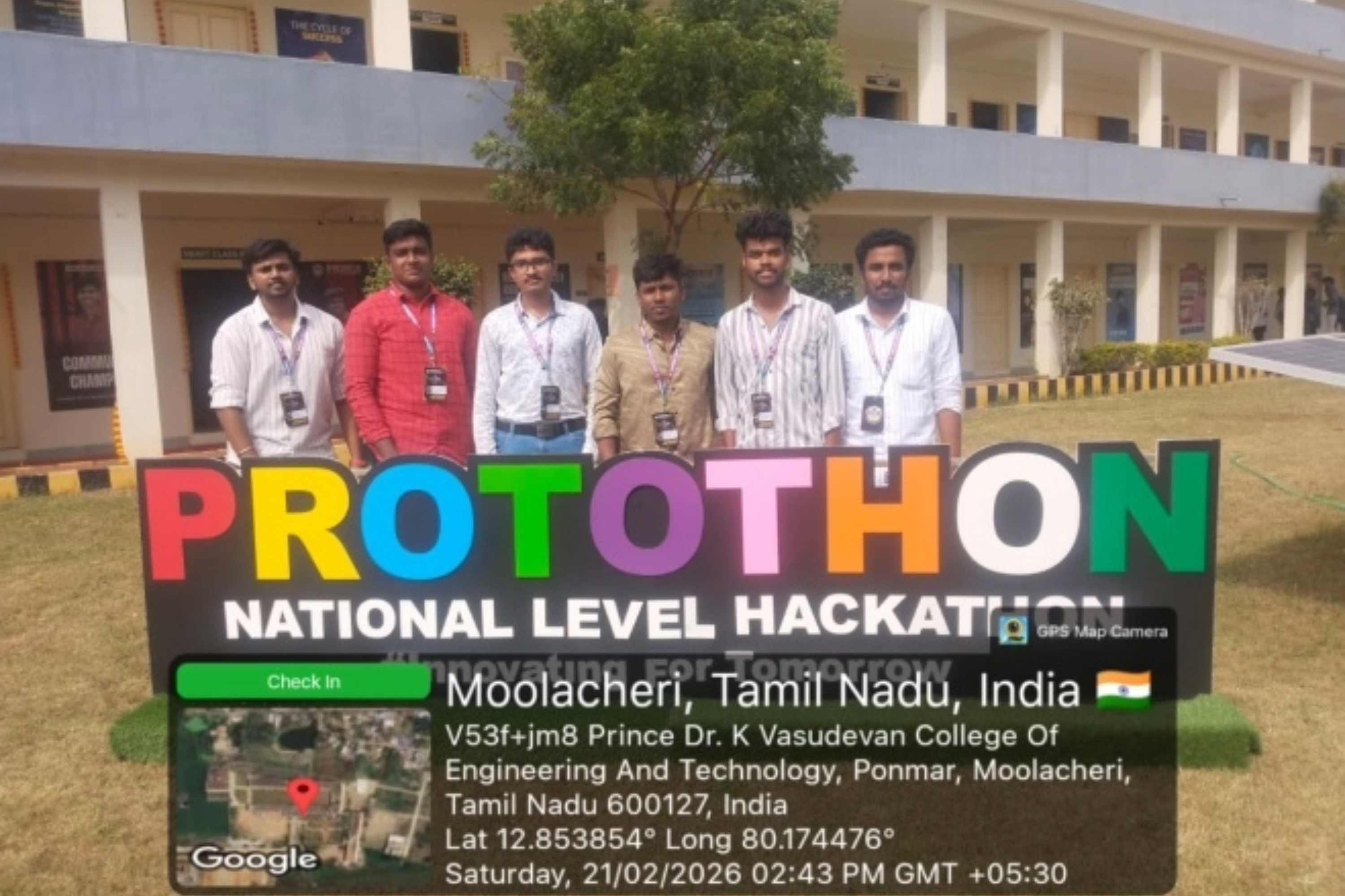 Participation - ProtoThon ’26 - 12-hour National-level hackathon - Prince Dr. K. Vasudevan College of Engineering and Technology, Chennai - 21-02-2026(1)